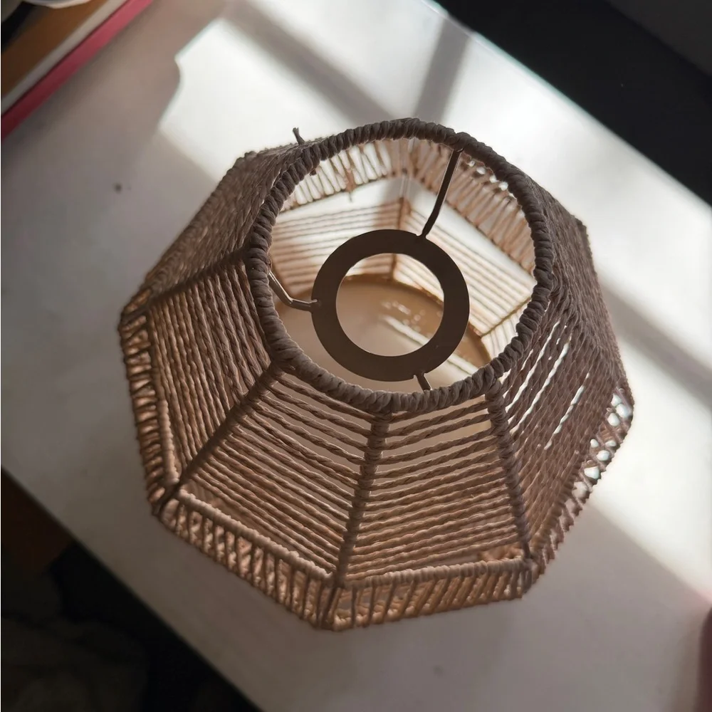 Handwoven Jute Lantern Shade - Natural Brown